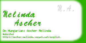 melinda ascher business card